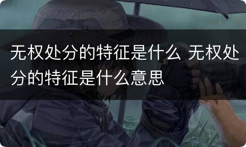 无权处分的特征是什么 无权处分的特征是什么意思