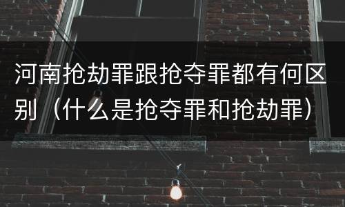 河南抢劫罪跟抢夺罪都有何区别（什么是抢夺罪和抢劫罪）