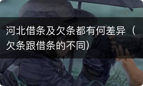 河北借条及欠条都有何差异（欠条跟借条的不同）