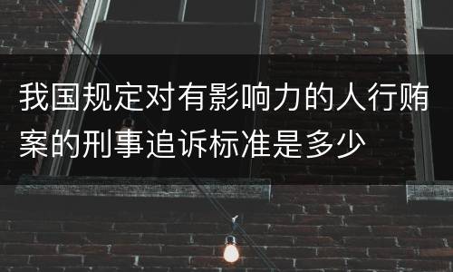 我国规定对有影响力的人行贿案的刑事追诉标准是多少