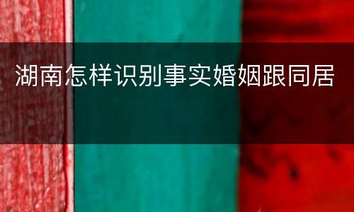 湖南怎样识别事实婚姻跟同居
