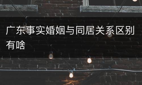 广东事实婚姻与同居关系区别有啥