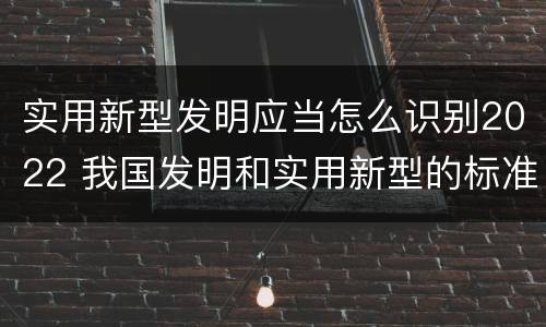 实用新型发明应当怎么识别2022 我国发明和实用新型的标准