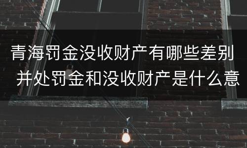 青海罚金没收财产有哪些差别 并处罚金和没收财产是什么意思