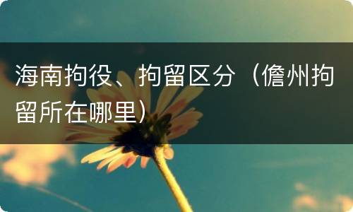海南拘役、拘留区分（儋州拘留所在哪里）