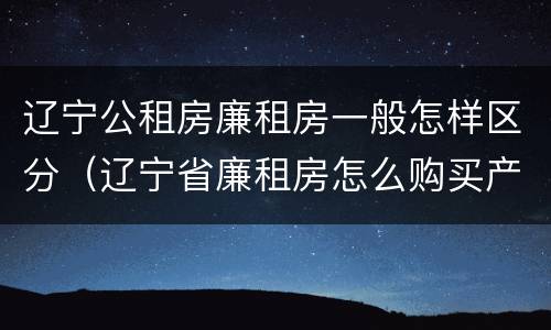 辽宁公租房廉租房一般怎样区分（辽宁省廉租房怎么购买产权）