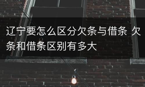辽宁要怎么区分欠条与借条 欠条和借条区别有多大