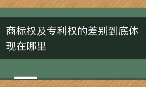 商标权及专利权的差别到底体现在哪里