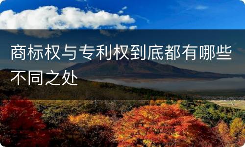 商标权与专利权到底都有哪些不同之处