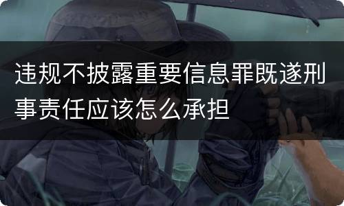 违规不披露重要信息罪既遂刑事责任应该怎么承担