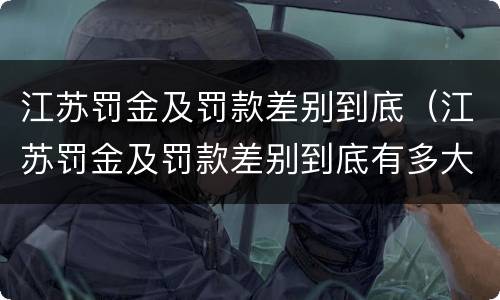 江苏罚金及罚款差别到底（江苏罚金及罚款差别到底有多大）
