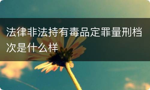 法律非法持有毒品定罪量刑档次是什么样