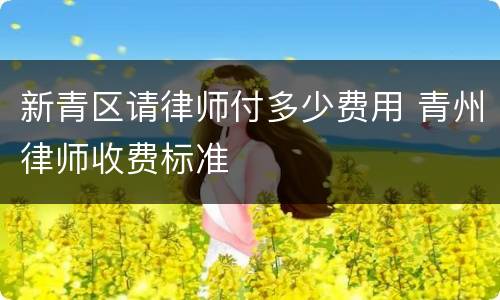 新青区请律师付多少费用 青州律师收费标准