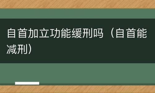 自首加立功能缓刑吗（自首能减刑）