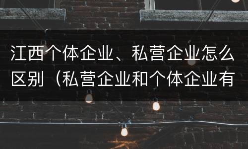 江西个体企业、私营企业怎么区别（私营企业和个体企业有什么区别）