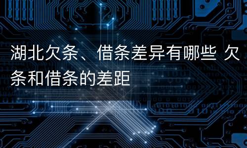 湖北欠条、借条差异有哪些 欠条和借条的差距
