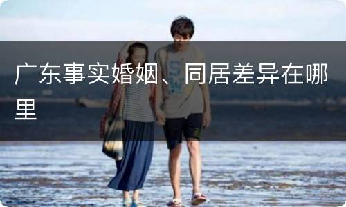 广东事实婚姻、同居差异在哪里