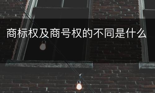 商标权及商号权的不同是什么