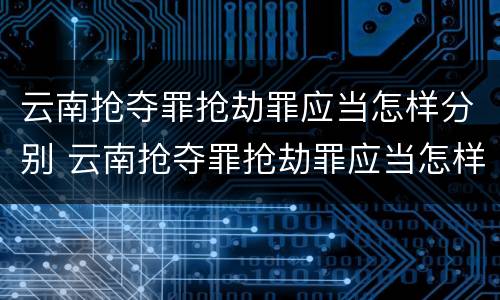 云南抢夺罪抢劫罪应当怎样分别 云南抢夺罪抢劫罪应当怎样分别认定