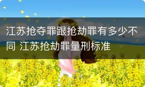 江苏抢夺罪跟抢劫罪有多少不同 江苏抢劫罪量刑标准