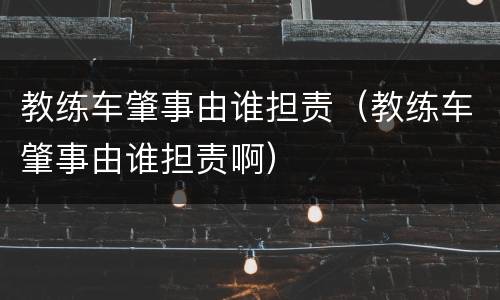 教练车肇事由谁担责（教练车肇事由谁担责啊）