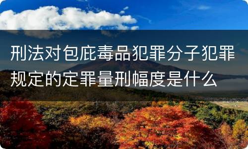 刑法对包庇毒品犯罪分子犯罪规定的定罪量刑幅度是什么