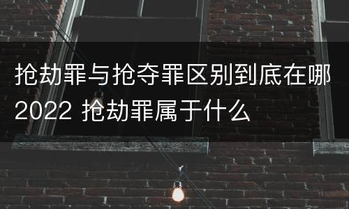 抢劫罪与抢夺罪区别到底在哪2022 抢劫罪属于什么