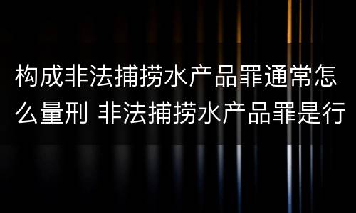 构成非法捕捞水产品罪通常怎么量刑 非法捕捞水产品罪是行为犯吗