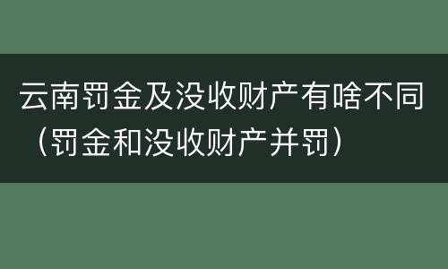 云南罚金及没收财产有啥不同（罚金和没收财产并罚）