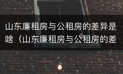 山东廉租房与公租房的差异是啥（山东廉租房与公租房的差异是啥啊）