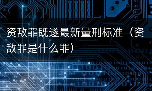 资敌罪既遂最新量刑标准（资敌罪是什么罪）
