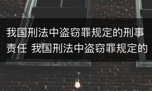 我国刑法中盗窃罪规定的刑事责任 我国刑法中盗窃罪规定的刑事责任是