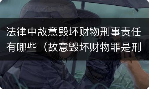 法律中故意毁坏财物刑事责任有哪些（故意毁坏财物罪是刑事案件吗）