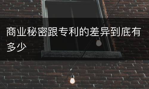 商业秘密跟专利的差异到底有多少