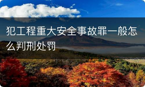 犯工程重大安全事故罪一般怎么判刑处罚