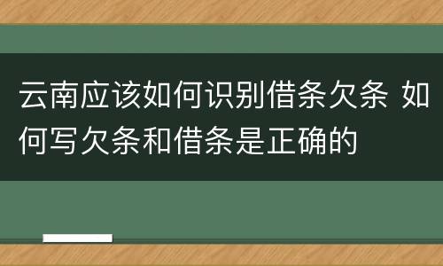 云南应该如何识别借条欠条 如何写欠条和借条是正确的