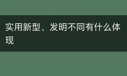 实用新型、发明不同有什么体现