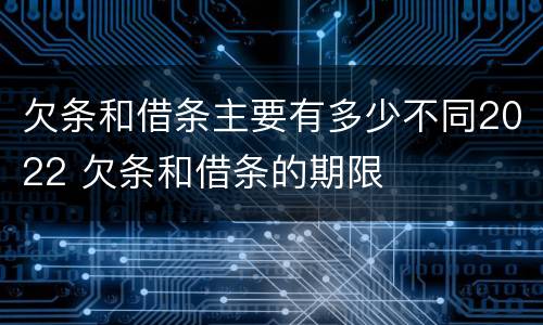 欠条和借条主要有多少不同2022 欠条和借条的期限