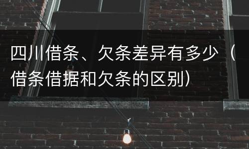四川借条、欠条差异有多少（借条借据和欠条的区别）