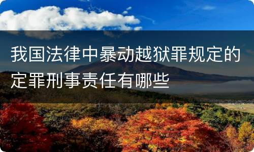 我国法律中暴动越狱罪规定的定罪刑事责任有哪些