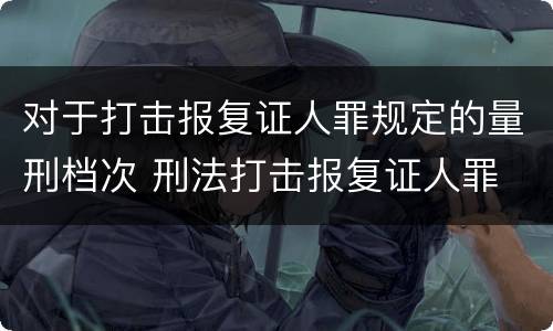对于打击报复证人罪规定的量刑档次 刑法打击报复证人罪