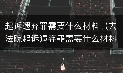 起诉遗弃罪需要什么材料（去法院起诉遗弃罪需要什么材料）