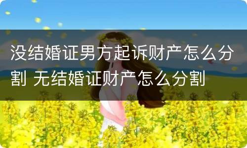 没结婚证男方起诉财产怎么分割 无结婚证财产怎么分割