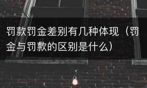 罚款罚金差别有几种体现（罚金与罚款的区别是什么）