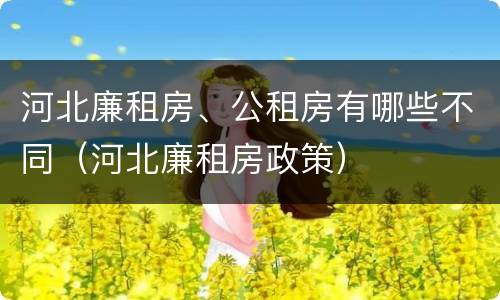 河北廉租房、公租房有哪些不同（河北廉租房政策）