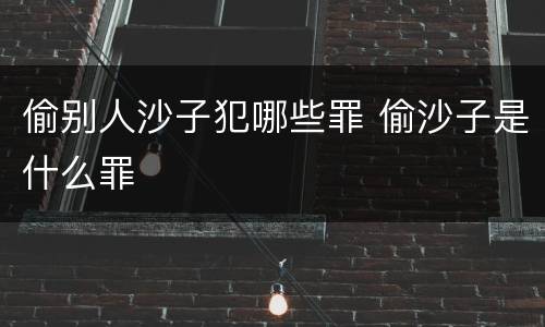 偷别人沙子犯哪些罪 偷沙子是什么罪