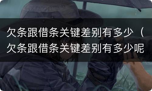 欠条跟借条关键差别有多少（欠条跟借条关键差别有多少呢）