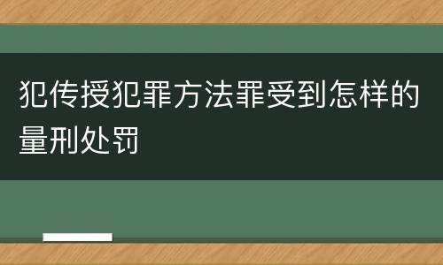 犯传授犯罪方法罪受到怎样的量刑处罚