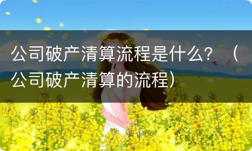 公司破产清算流程是什么？（公司破产清算的流程）