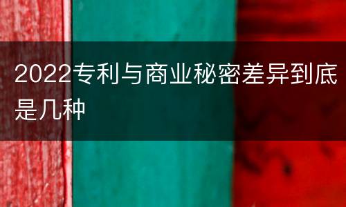 2022专利与商业秘密差异到底是几种